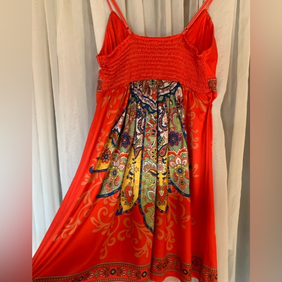 Orange mini summer  dress Size M - Picture 2 of 2